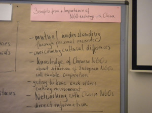 Benefits from Exchange with Chinese NGOs