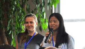 Rebecca Freitag (BUNDjugend Berlin) and Zheng Xiaowen (China Youth Climate Acton Network)